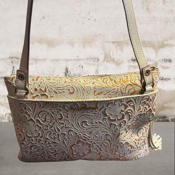 Tommy Bahama Leather Embossed with Gold Accents Crossbody - Picture 4 of 7